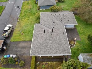 clean residential roof from above