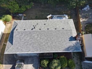 new residential roof from above