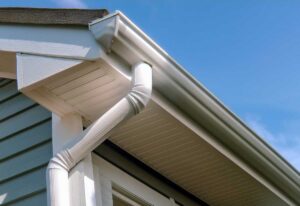 tight close up of a residential gutter